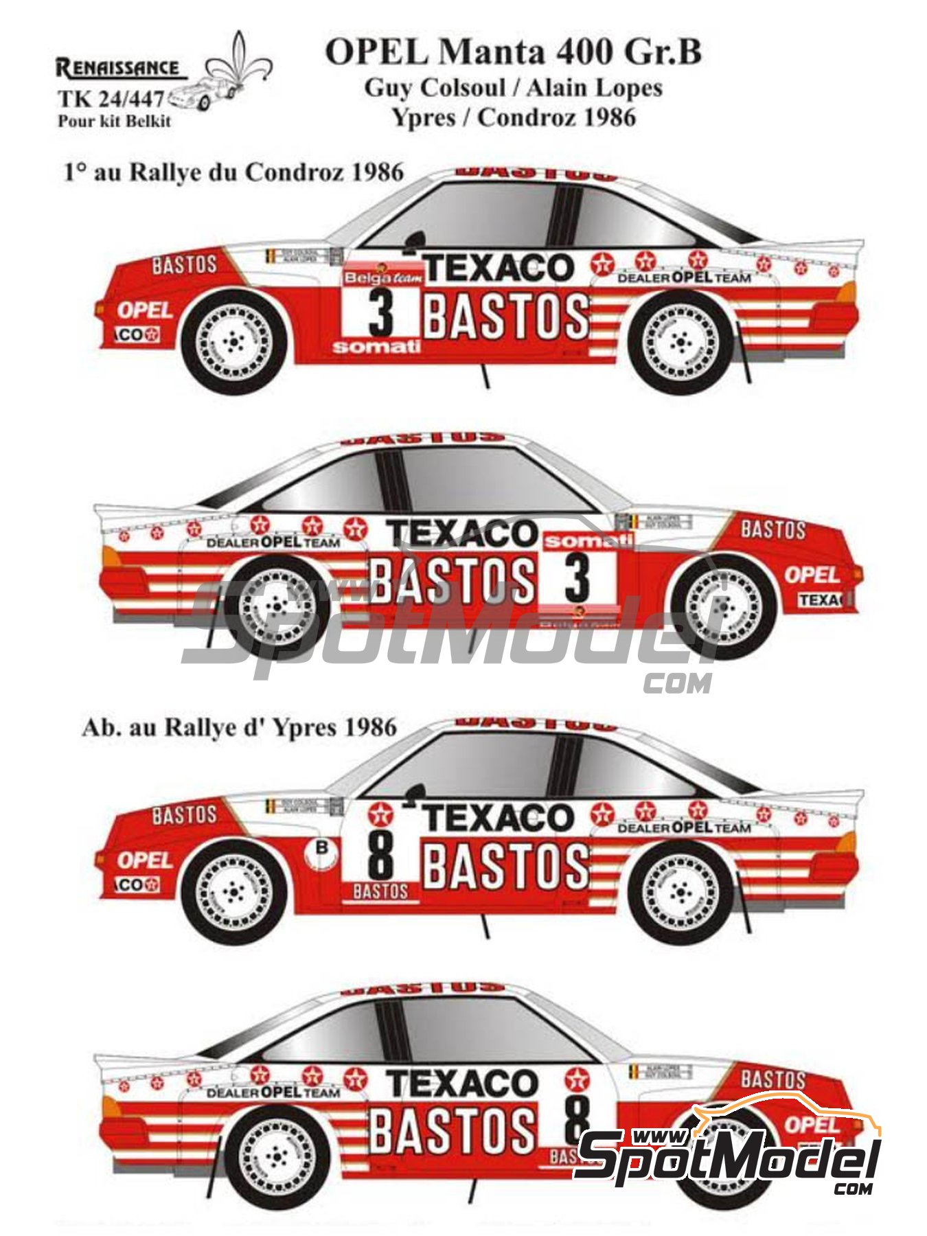 Renaissance Models TK24/447: Marking / livery 1/24 scale - Opel
